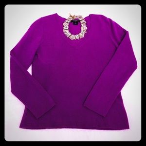 Ann Taylor fuchsia cashmere sweater